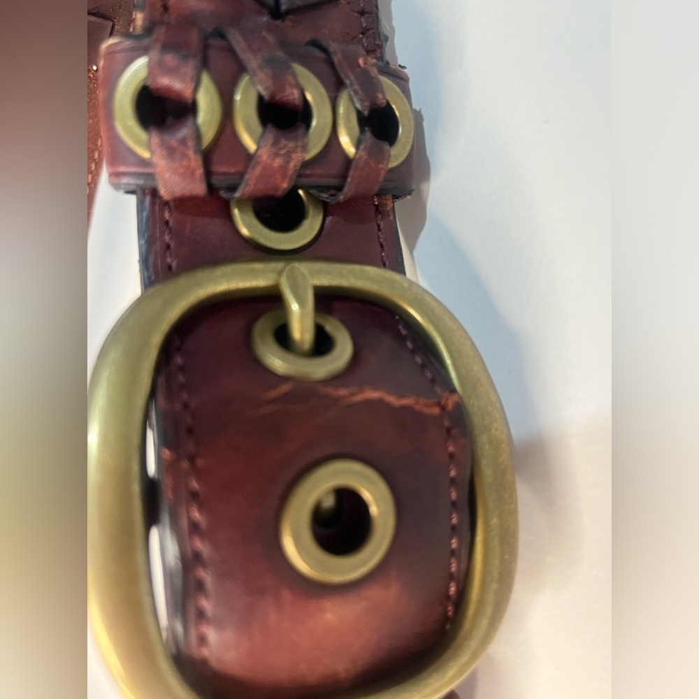 Coach Leather Shoulder Bag in Deep Burgundy with Brass Buckle - Picture 8 of 9